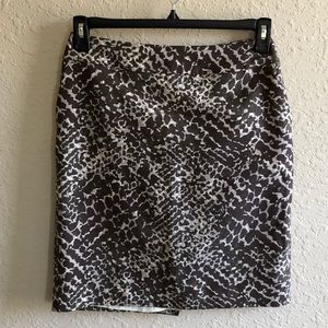 LOFT Animal Print Pocketed Pencil Skirt